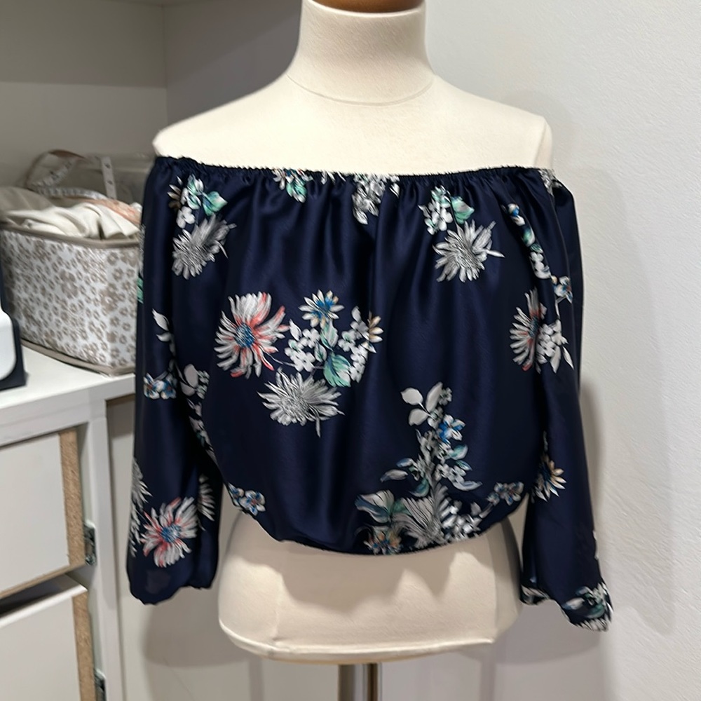 Off the shoulder blouse, floral print